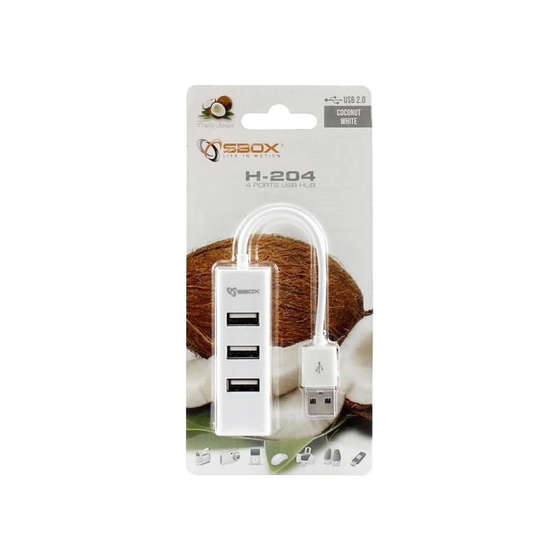 HUB 4 PORTS SBOX H-204 / Blanc
