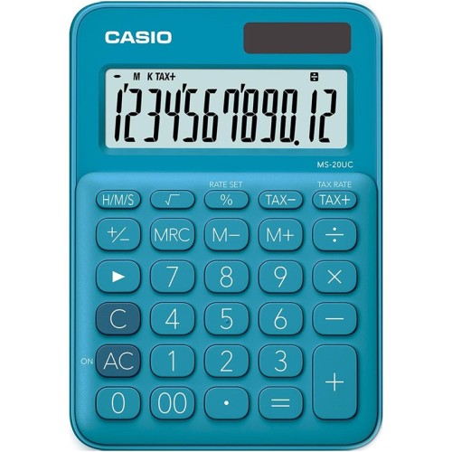 Calculatrice de bureau Casio - MS-20UC - Bleu