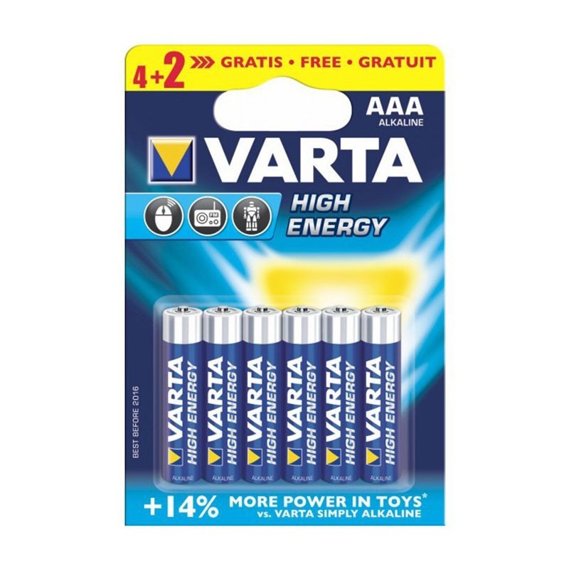 Piles LongLife Extra Varta LR03 BP4+2