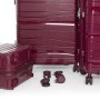 Set de trois valises avec roues démontables Titou - Rouge bordeaux