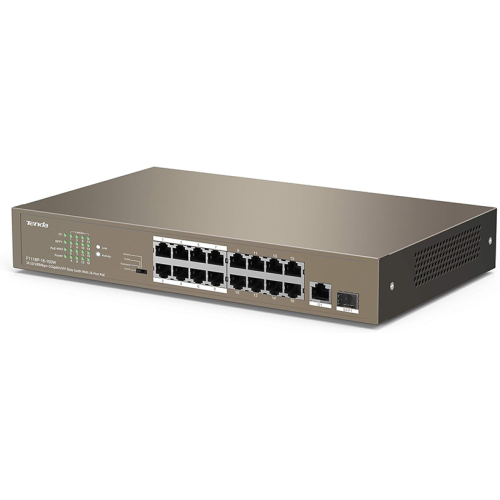 Switch TENDA  TEF1118P 16 l 16 ports PoE/1 port Gigabit/1 port SFP