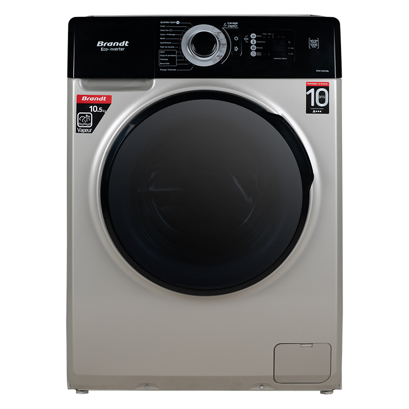 Lave-linge hublot posable BRANDT 10.5 kg - BAM102QVSBL - 1200 tr/min