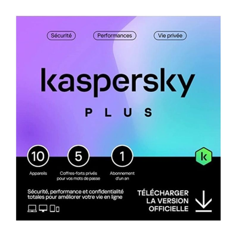 Kaspersky Anti-Virus 2023 PLus - Licence 10 postes / 1 an