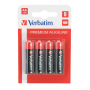 Piles alcalines AA Verbatim 1.5V  - Pack de 4 - 49921
