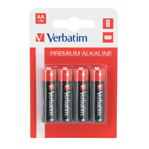 Piles alcalines AA Verbatim 1.5V  - Pack de 4 - 49921