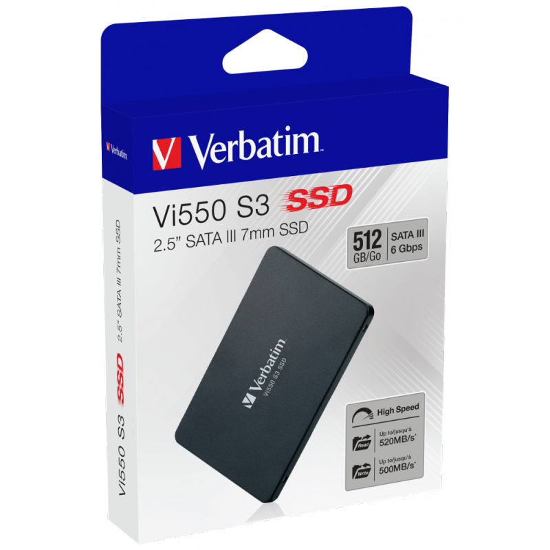 Disque Dur Interne Verbatim 512Go SSD VI550 S3 SATA 2.5" (049352)