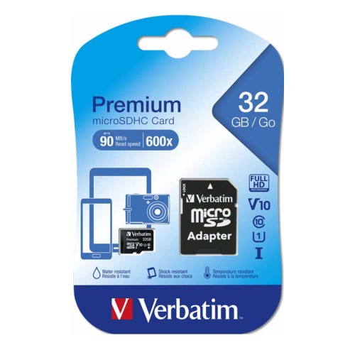 CARTE MEMOIRE Micro SDHC VERBATIM Pro U3 - 32GB - CLASS-10