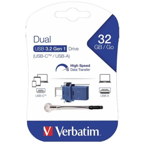 Clé USB à double connectique Verbatim USB-C/USB-A 32 Go 049966