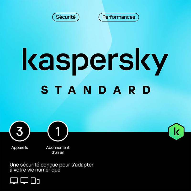 Kaspersky Anti-Virus 2023 Standard - Licence 3 postes 1 an