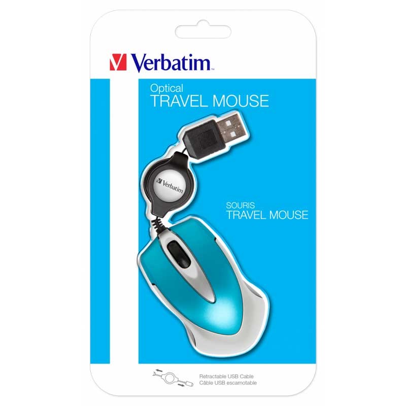 Souris optique de voyage Go Mini VERBATIM bleu Caraïbes - 49022