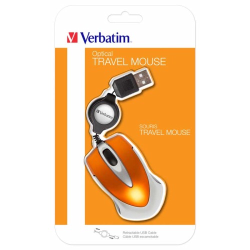Souris optique de voyage Go Mini VERBATIM Orange volcanique - 49023 Souris optique de voyage Go Mini VERBATIM Orange volcanique - 49023