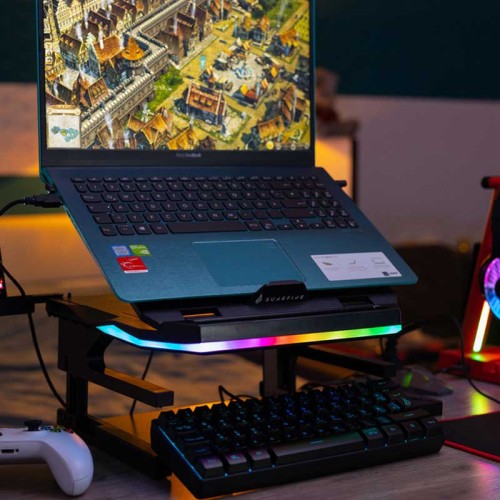 SUPPORT DE REFROIDISSEMENT GAMING SUREFIRE PORTUS X2 AVEC ÉCLAIRAGE RVB