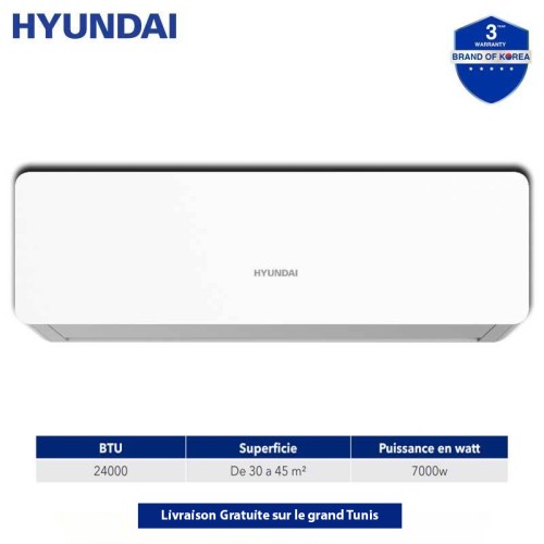 Climatiseur Hyundai 24000 BTU Chaud Froid ON/OFF