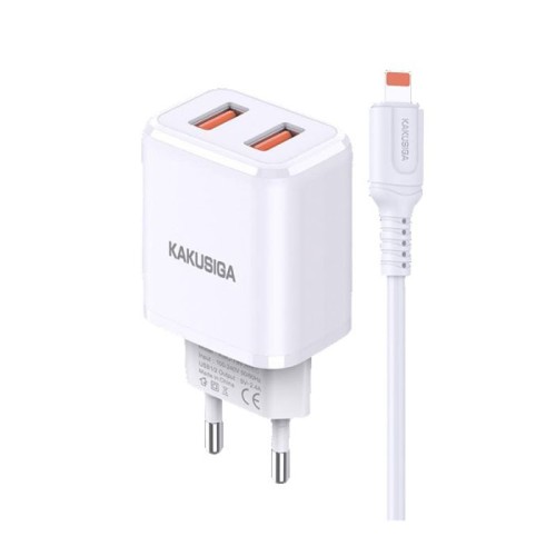 CHARGEUR KAKU KSC-793++ DOUBLE USB SMART CHARGE LIGHTNING 2.4A - BLANC CHARGEUR KAKU KSC-793++ DOUBLE USB SMART CHARGE LIGHTNING 2.4A - BLANC