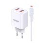 CHARGEUR KAKU KSC-793++ DOUBLE USB SMART CHARGE LIGHTNING 2.4A - BLANC