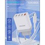 CHARGEUR KAKUSIGA KSC-913 4 USB FAST CHARGE TYPE-C QC3.0 l BLANC