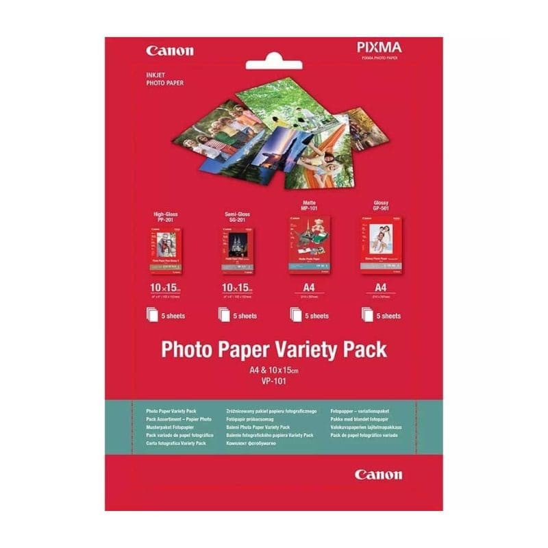 pack variété papier photo canon vp-101