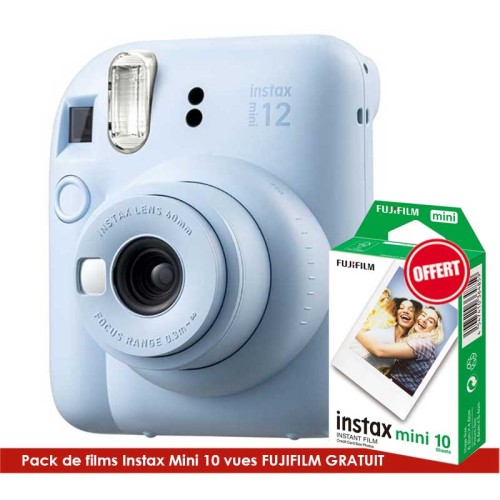 Appareil photo Fujifilm instax INSTAX Mini 12 + Pack de films Instax Mini 10  gratuit