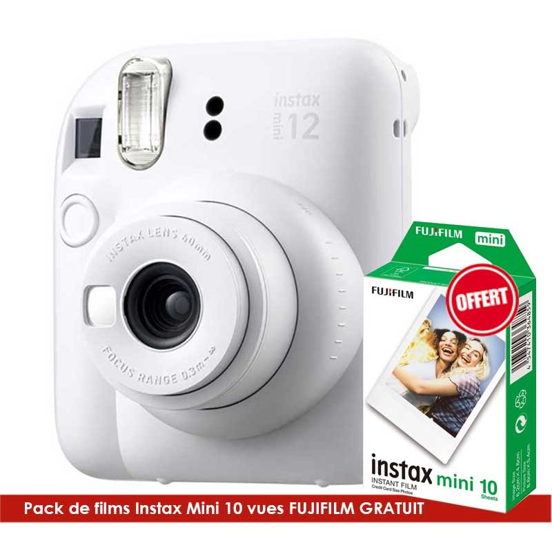 Appareil photo Fujifilm instax INSTAX Mini 12  + Pack de films Instax Mini 10 vues FUJIFILM GRATUIT