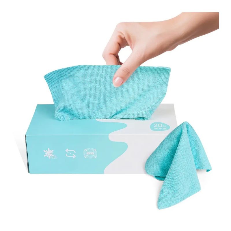 Chiffon de nettoyage en microfibre amovible Bleu