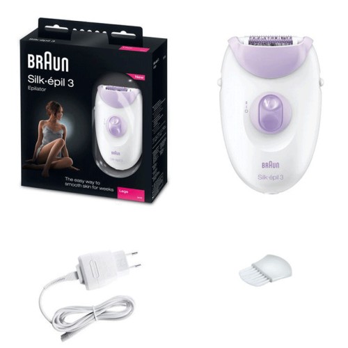 Épilateur BRAUN SILK-3 SE3000 Blanc et Violet