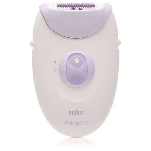 Vue de face de l'Épilateur BRAUN Silk-3 SE3170 - Blanc et Violet