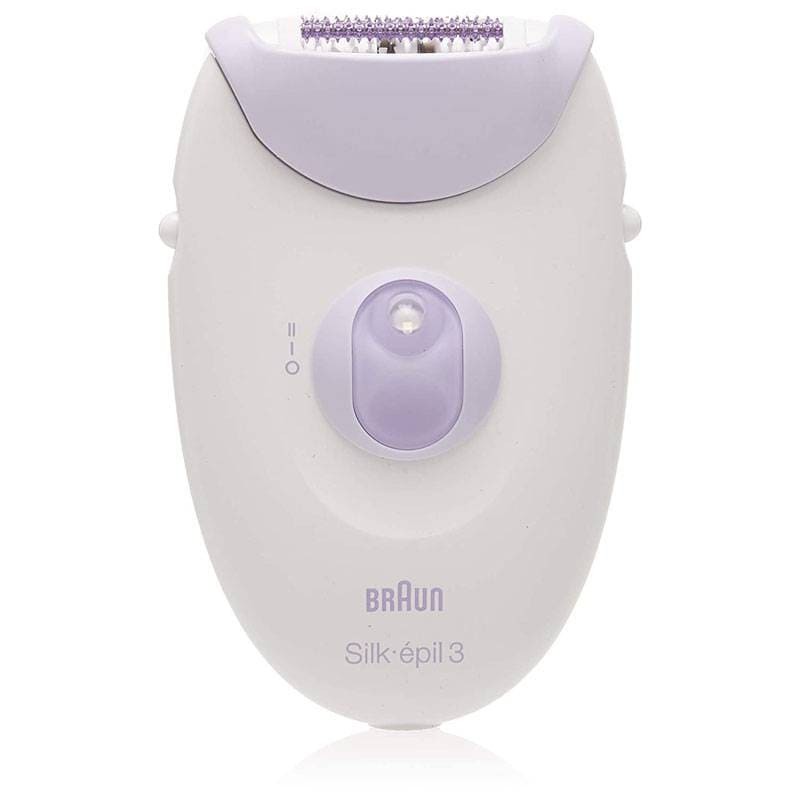 Vue de face de l'Épilateur BRAUN Silk-3 SE3170 - Blanc et Violet