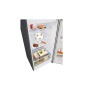 Intérieur du réfrigérateur LG 461L avec aliments et bac à légumes.