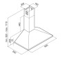 Dimensions Hotte Pyramidale FOCUS F905X 90 cm  Inox