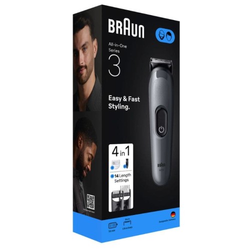 Tondeuse Multifonction 4 EN 1 Braun Gris AIO3500