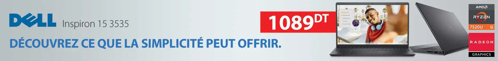 Dell Inspiron 15 3535 – PC Portable Performant et Élégant en Tunisie Dell Inspiron 15 3535 – PC Portable Performant et Élégant en Tunisie